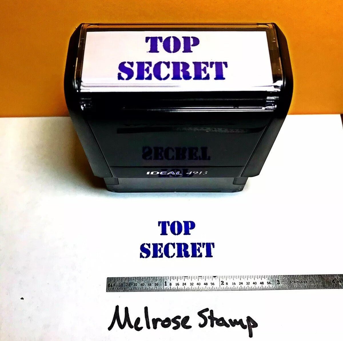 Top Secret Rubber Stamp Purple Ink Self Inking Ideal 4913 - Melrose Stamp Co