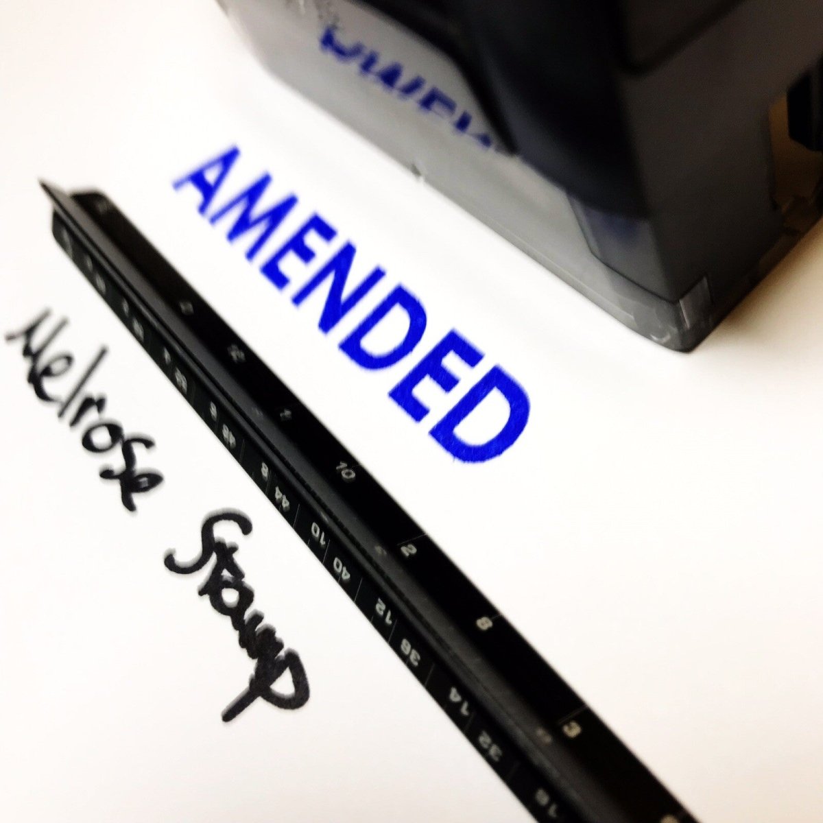 Amended Rubber Stamp Blue Ink Self Inking Ideal 4913 - Melrose Stamp Co