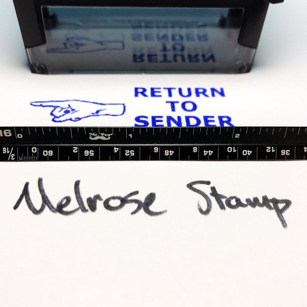 Return To Sender With Hand Rubber Stamp Blue Ink Self Inking Ideal 4913 - Melrose Stamp Co