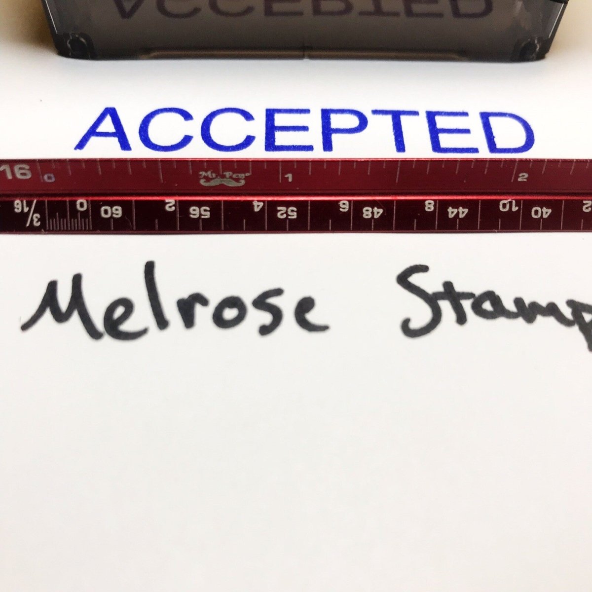 Accepted Rubber Stamp Blue Ink Self Inking Ideal 4913 - Melrose Stamp Co