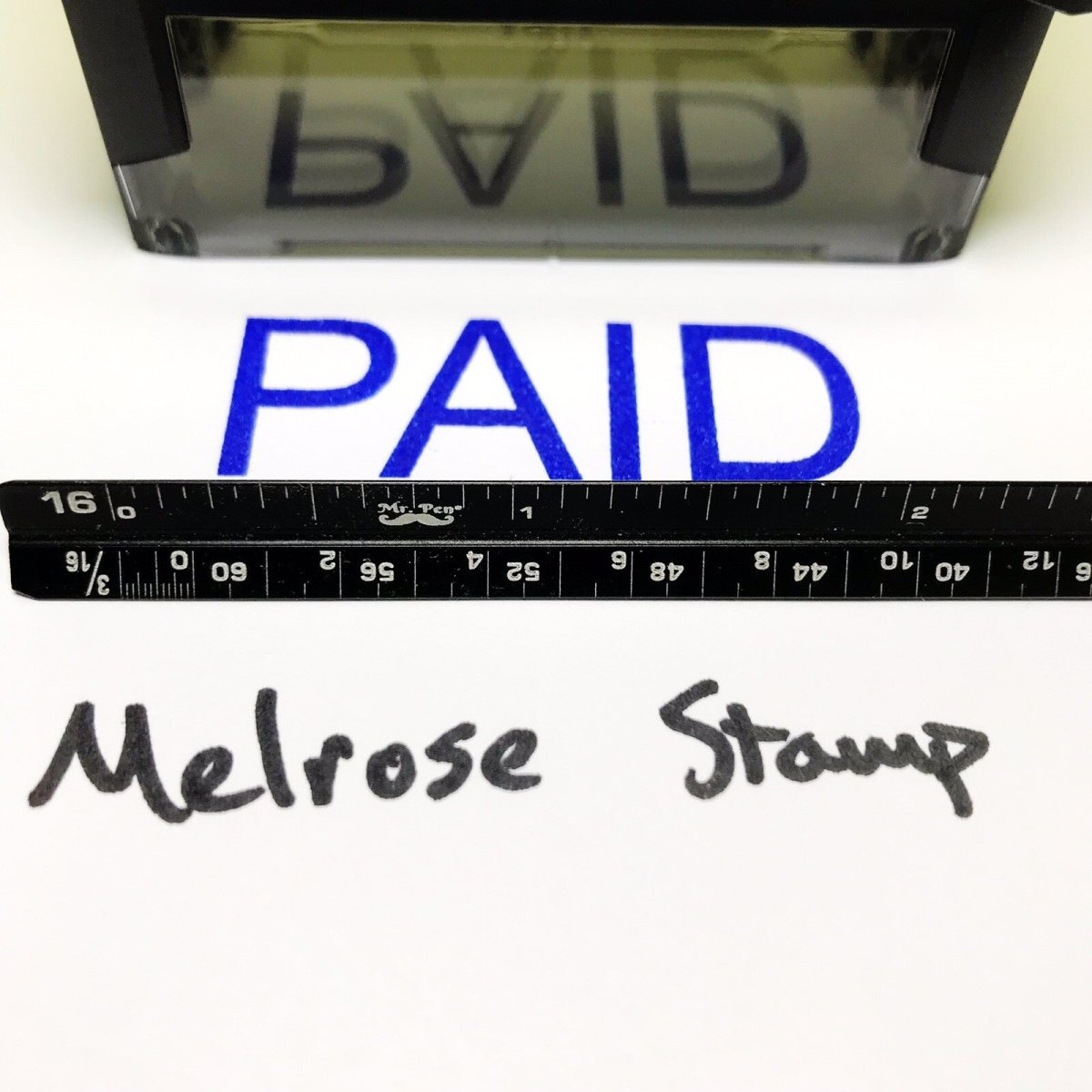 Paid Rubber Stamp Blue Ink Self Inking Ideal 4913 - Melrose Stamp Co