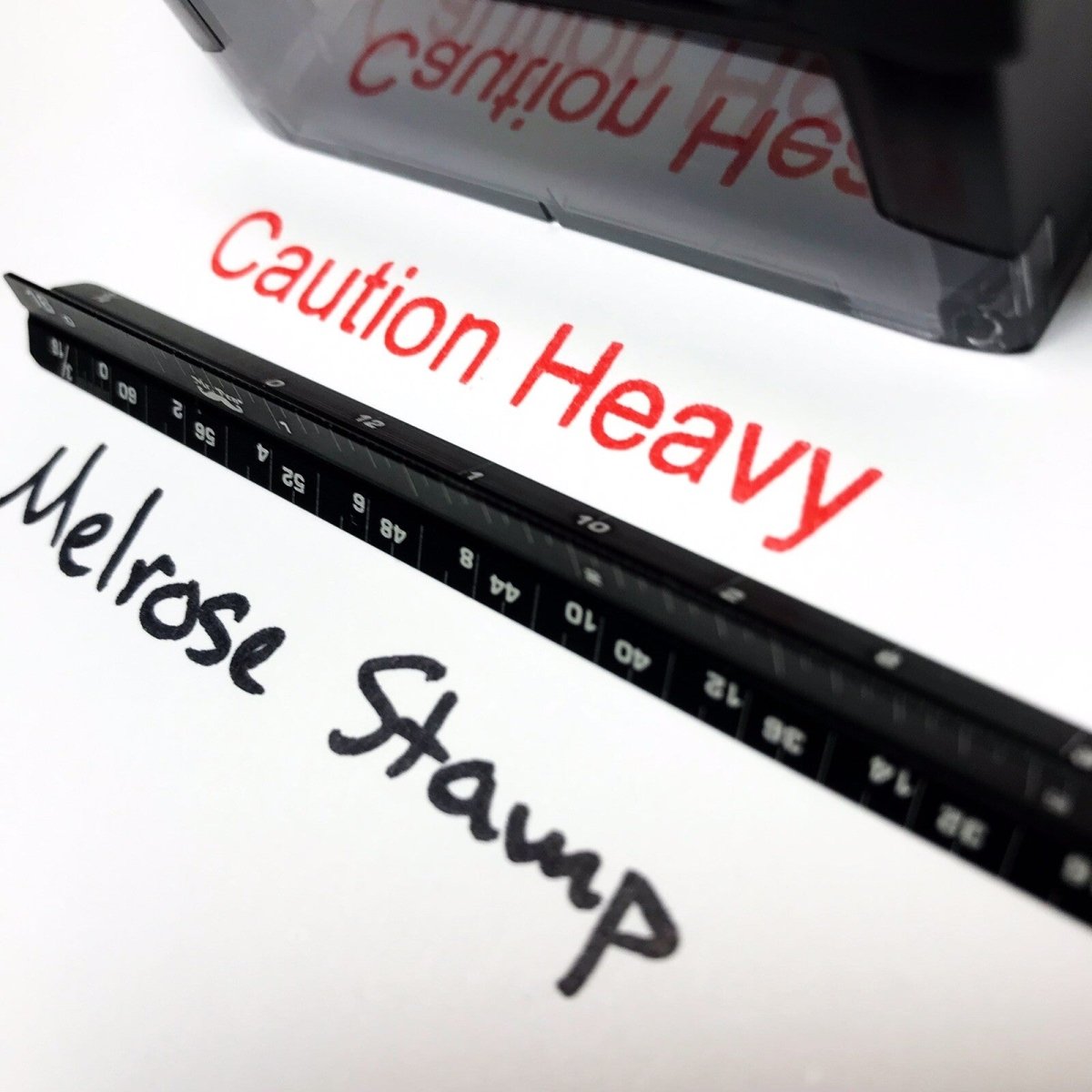 Caution Heavy Rubber Stamp Red Ink Self Inking Ideal 4913 - Melrose Stamp Co