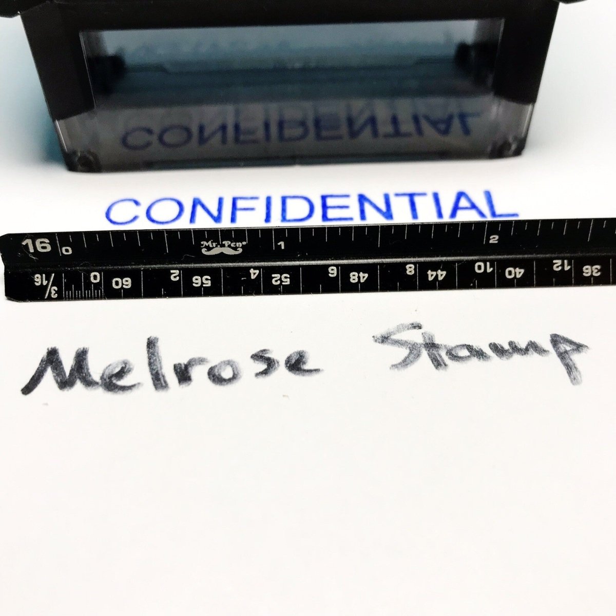 Confidential Rubber Stamp Blue Ink Self Inking Ideal 4913 - Melrose Stamp Co