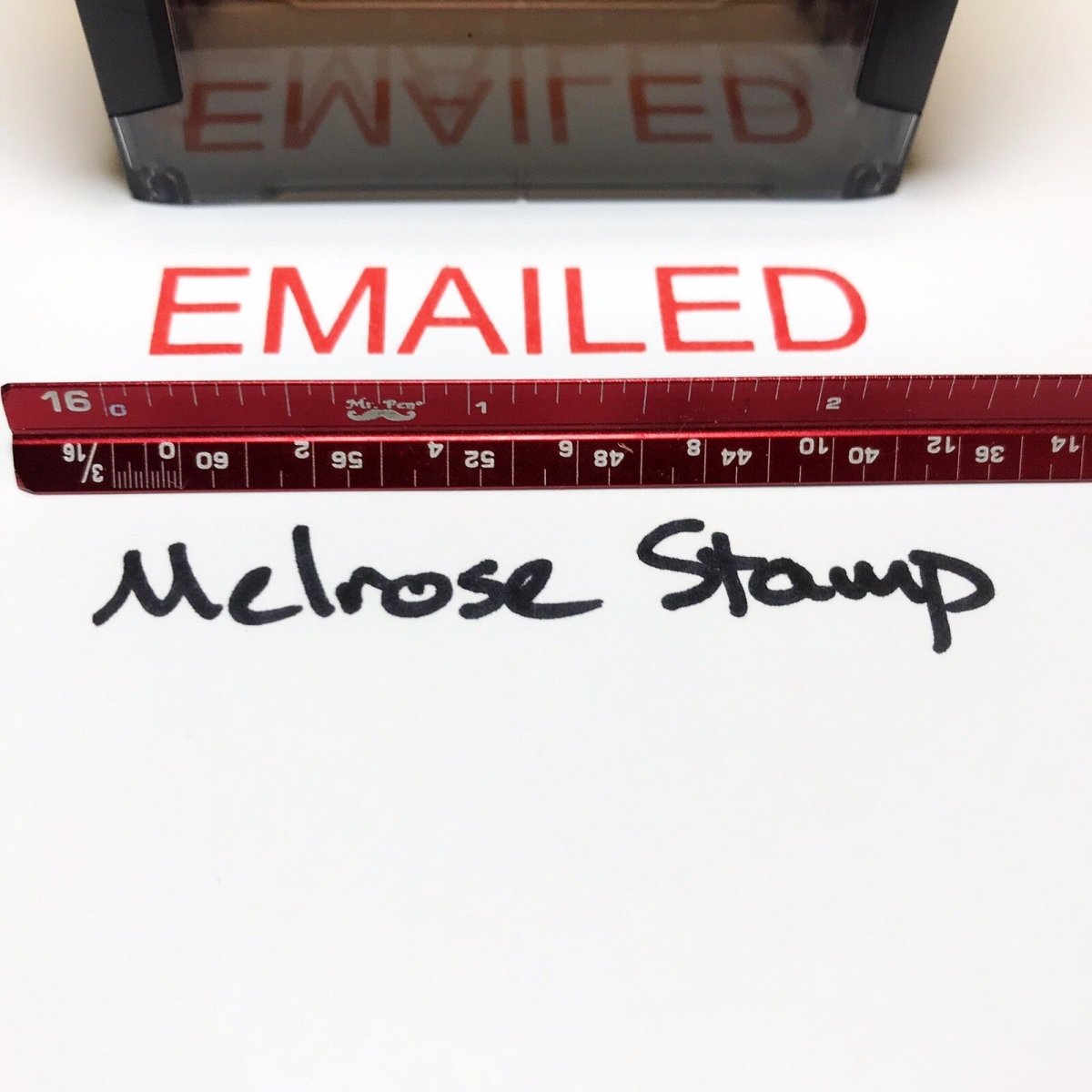 Emailed Rubber Stamp Red Ink Self Inking Ideal 4913 - Melrose Stamp Co