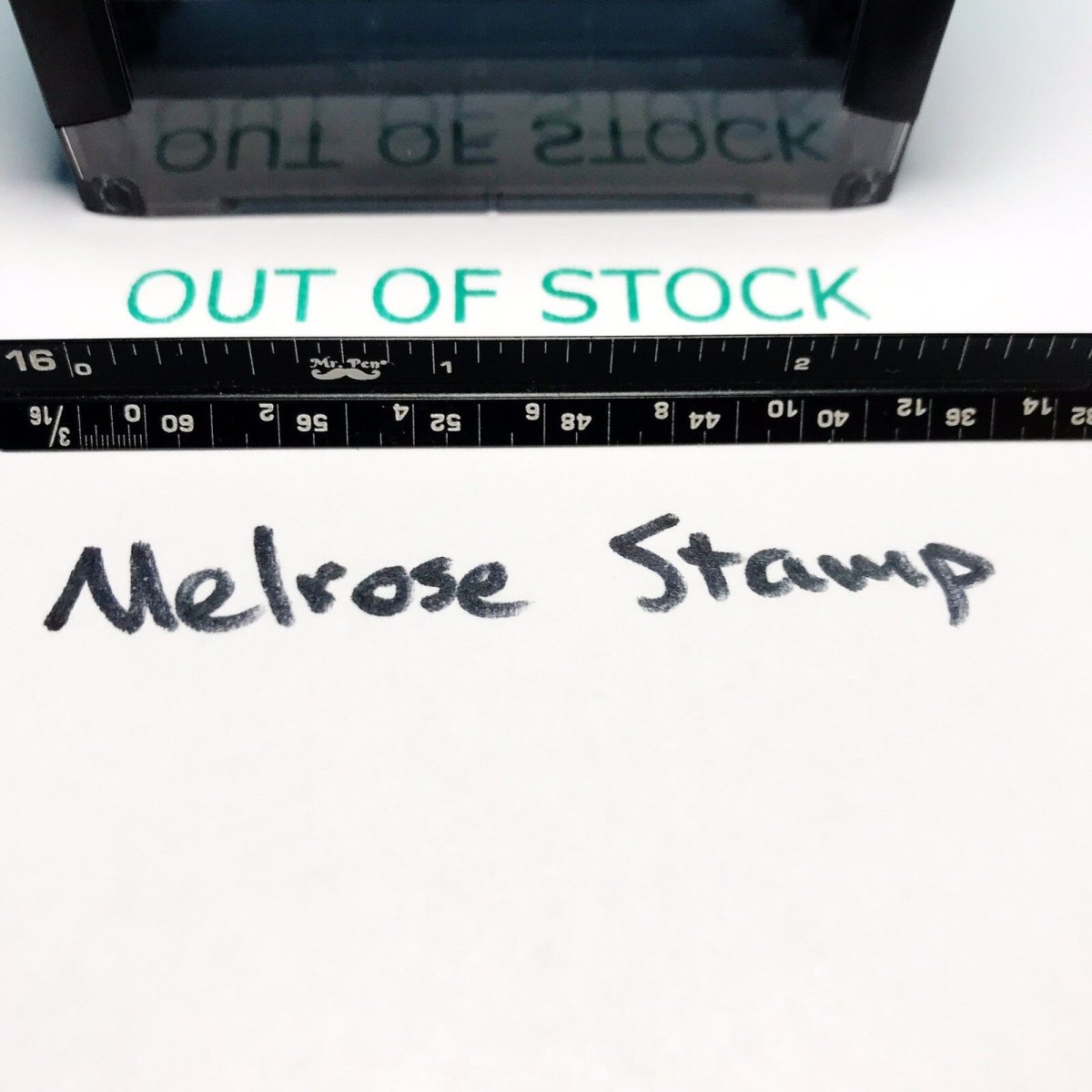 Out Of Stock Rubber Stamp Green Ink Self Inking Ideal 4913 - Melrose Stamp Co