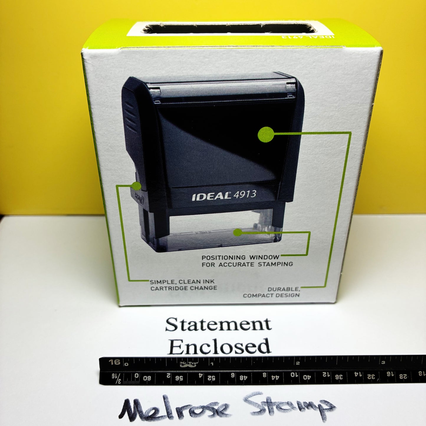 Statement Enclosed Rubber Stamp Black Ink Self Inking Ideal 4913
