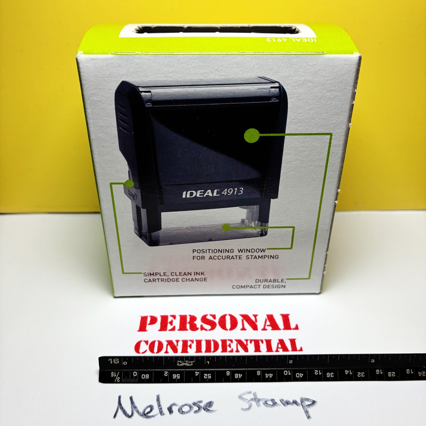 Personal Confidential Rubber Stamp Red Ink Self Inking Ideal 4913