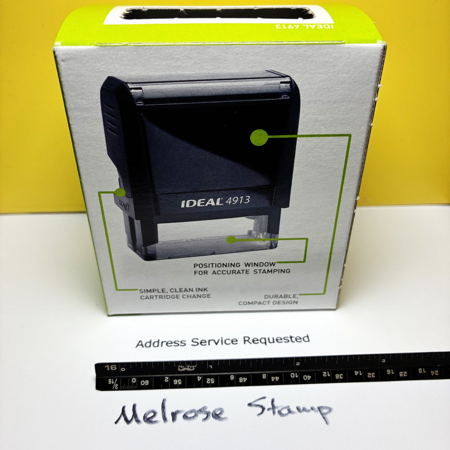 Address Service Requested Self Inking Rubber Stamp Black Ink Ideal 4913