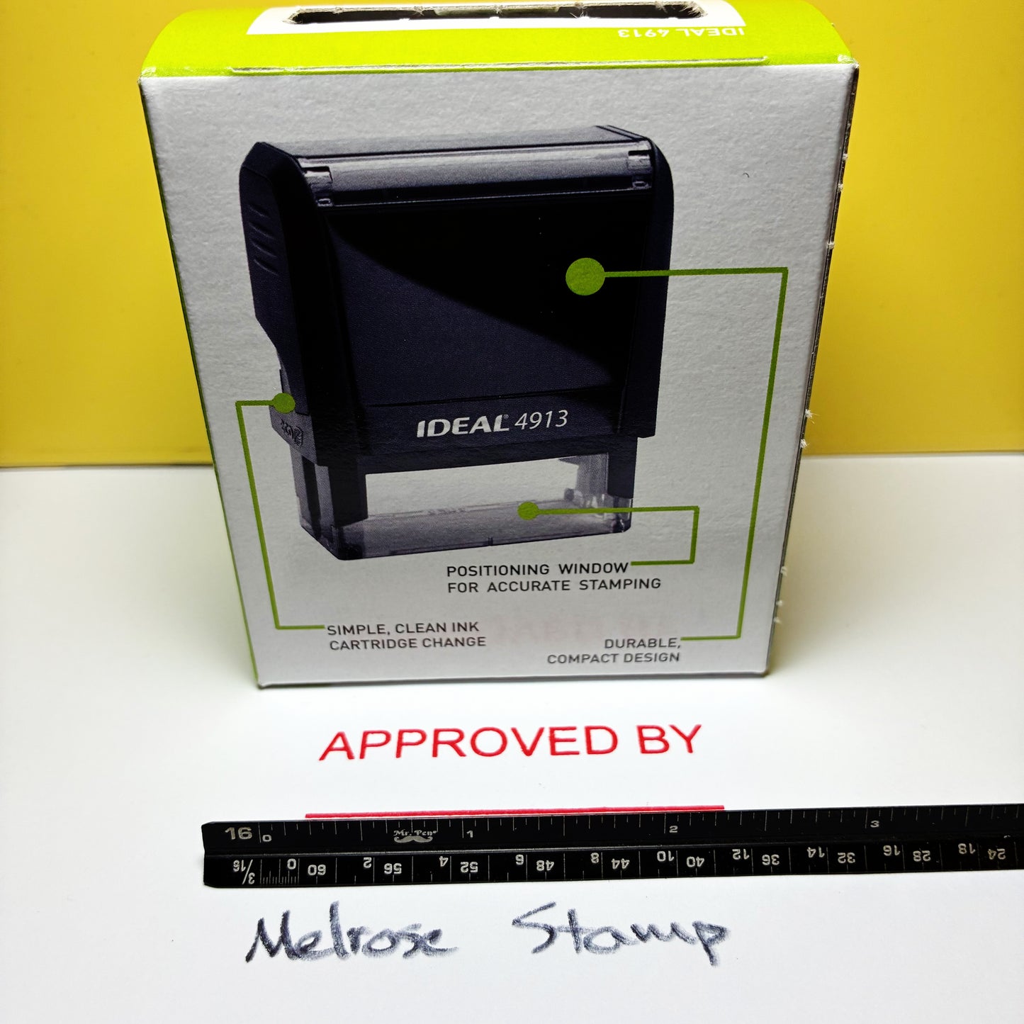 Approved By Rubber Stamp Red Ink Self Inking Ideal 4913