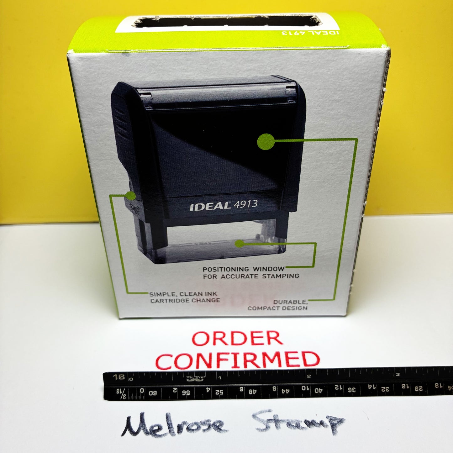 Order Confirmed Rubber Stamp Red Ink Self Inking Ideal 4913