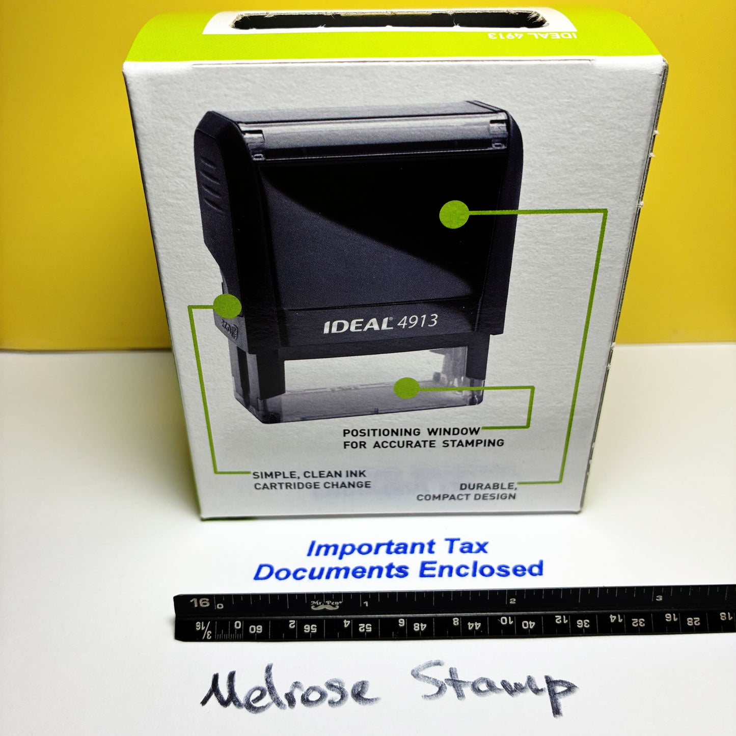 Important Tax Documents Enclosed Rubber Stamp Blue Ink Self Inking Ideal 4913