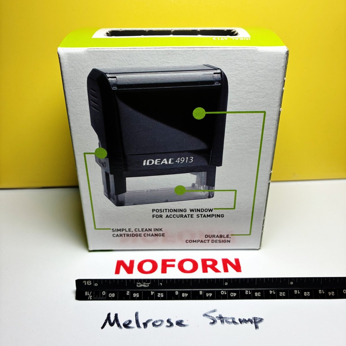 NOFORN Rubber Stamp Red Ink Self Inking Ideal 4913 - Melrose Stamp Co
