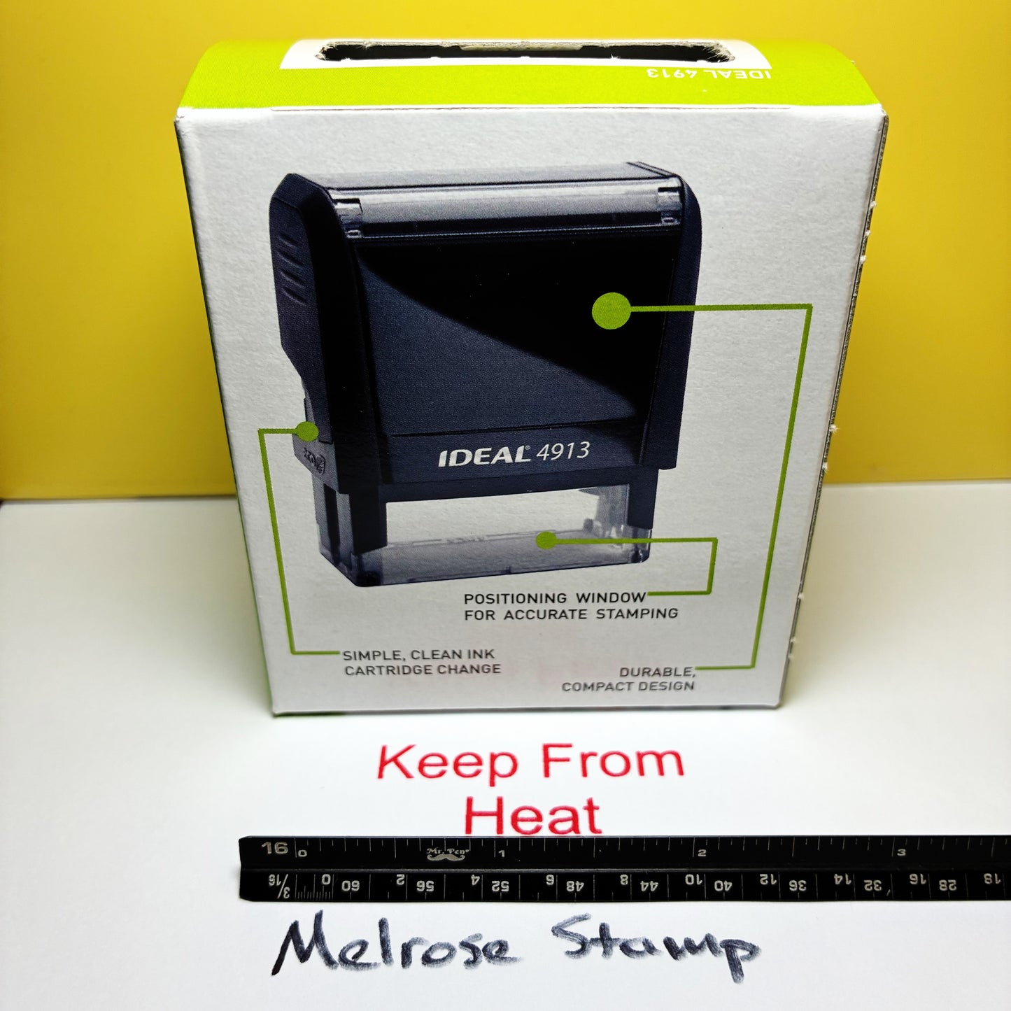 Keep From Heat Rubber Stamp Red Ink Self Inking Ideal 4913