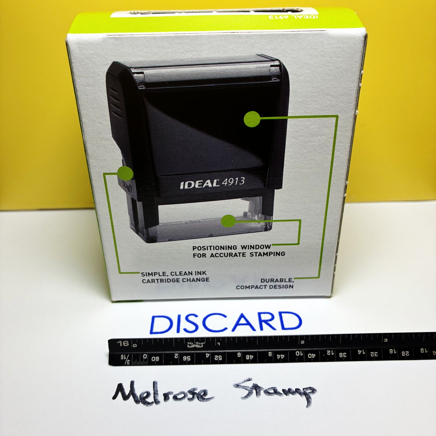 Discard Rubber Stamp Blue Ink Self Inking Ideal 4913