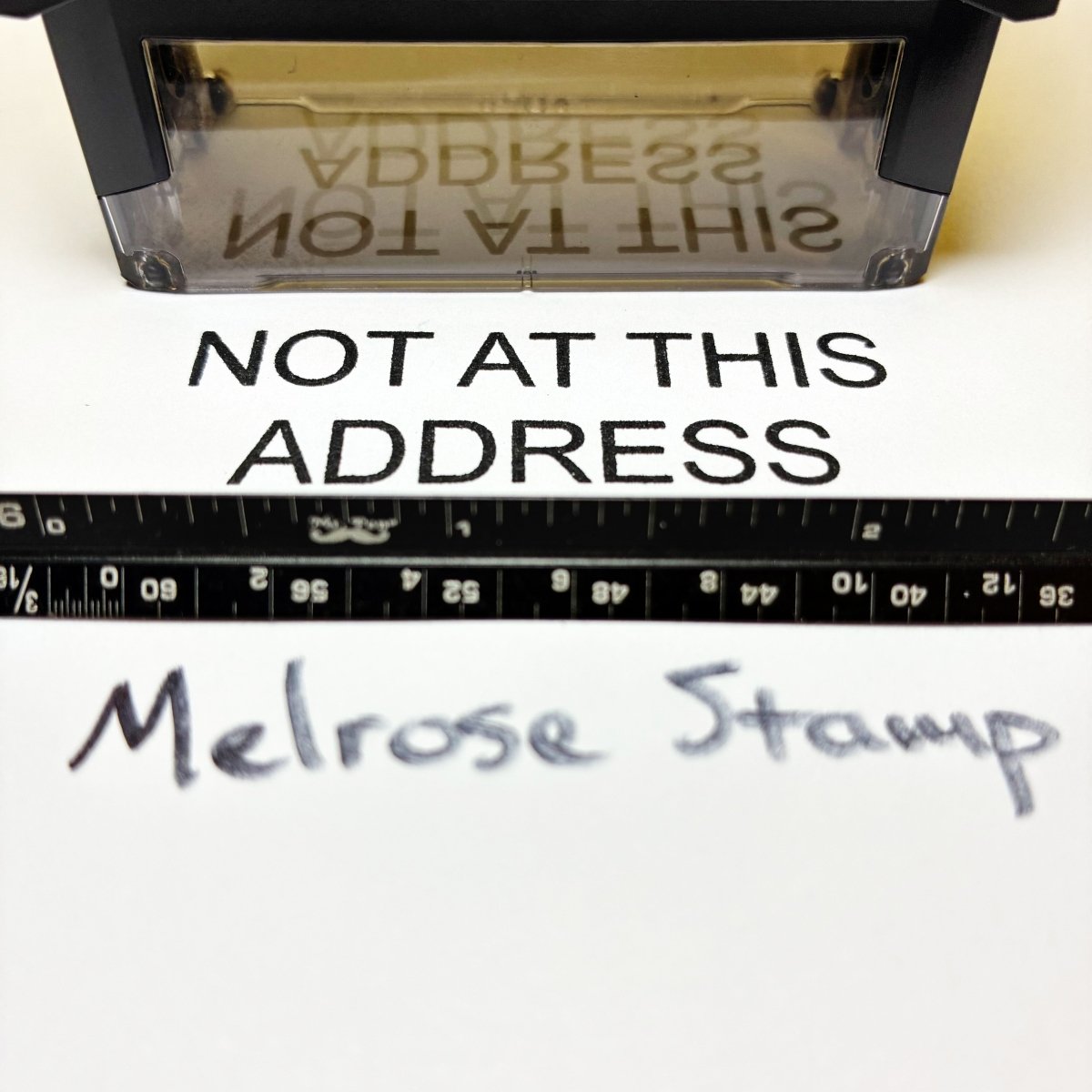 Not At This Address Rubber Stamp Black Ink Self Inking Ideal 4913 - Melrose Stamp Co