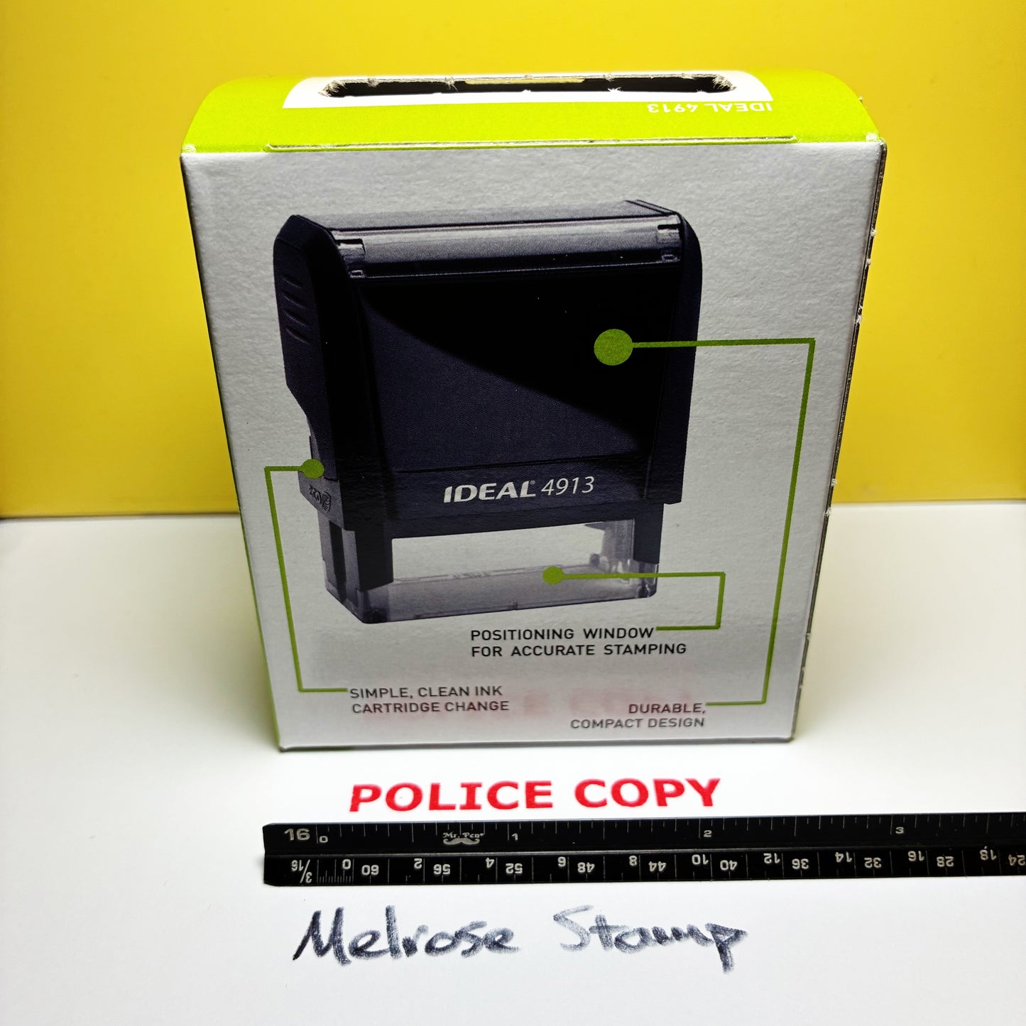 Police Copy Rubber Stamp Red Ink Self Inking Large Ideal 4913