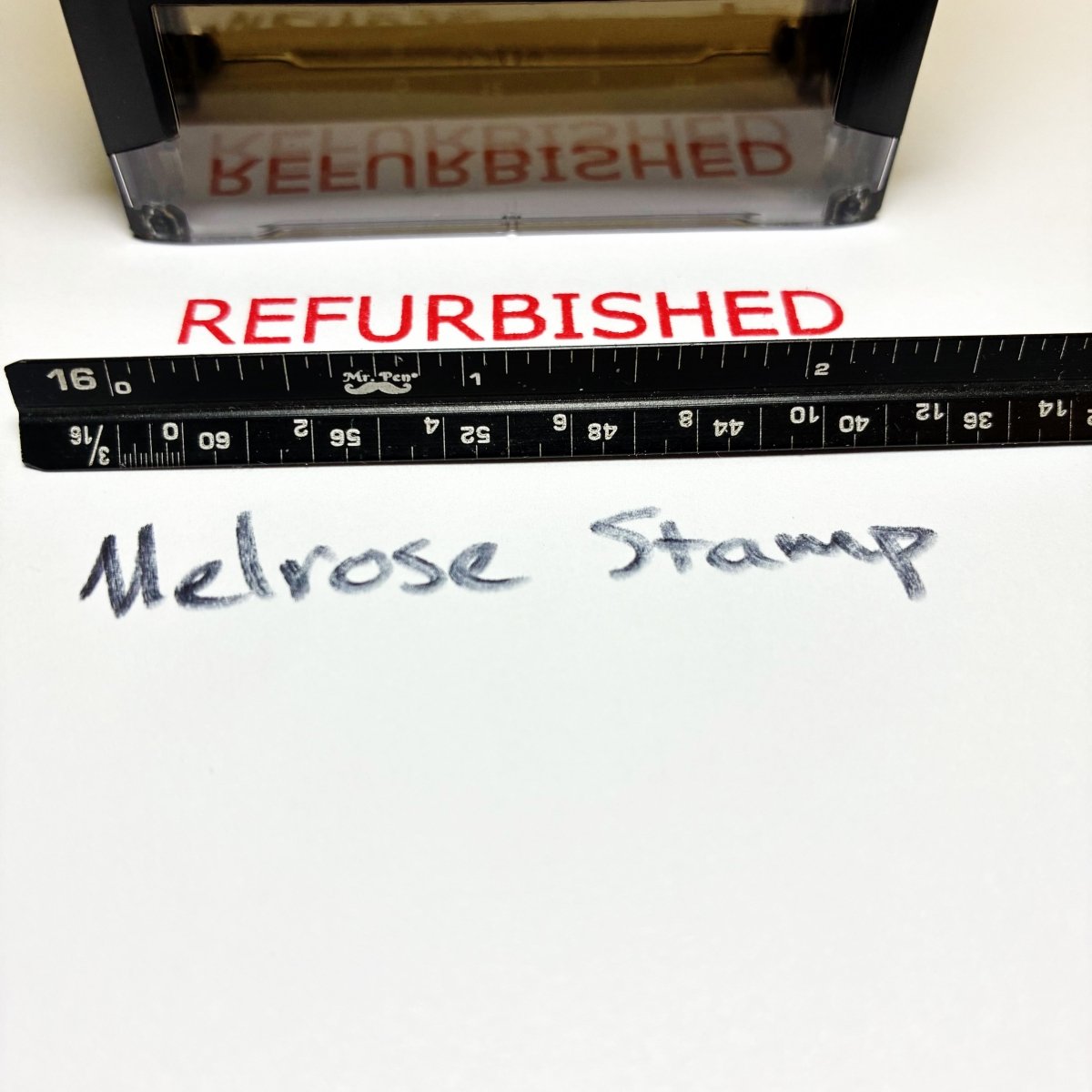 Refurbished Rubber Stamp Self Inking Red Ink Ideal 4913 - Melrose Stamp Co