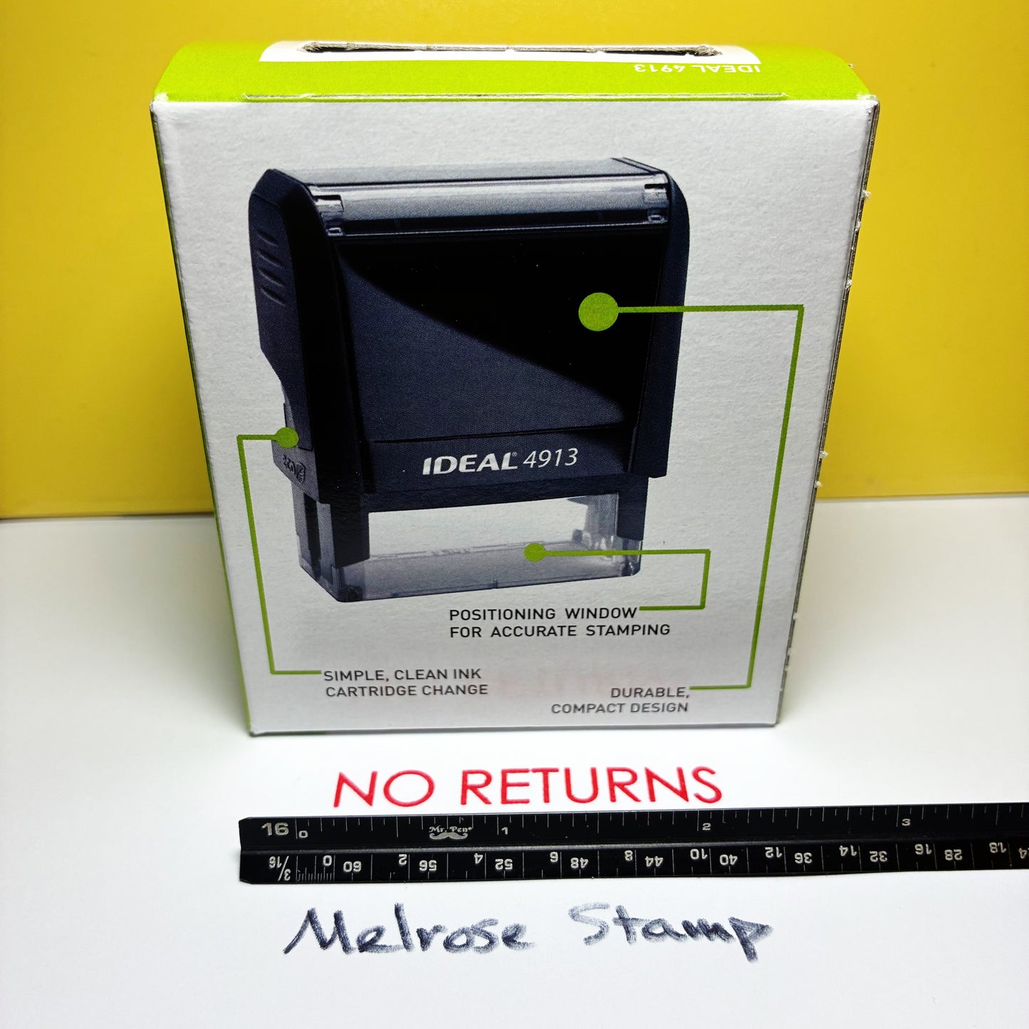 No Returns Rubber Stamp Red Ink Self Inking Ideal 4913