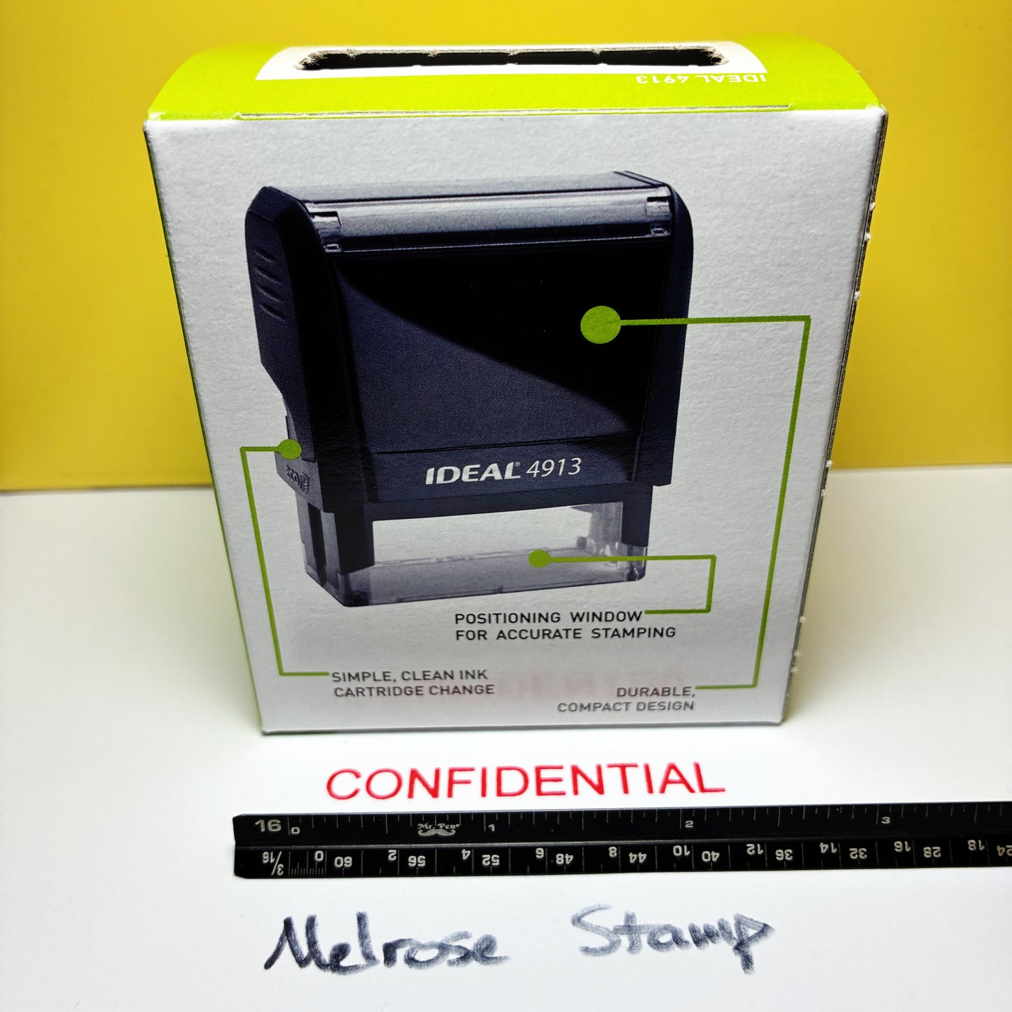 Confidential Rubber Stamp Red Ink Self Inking Ideal 4913