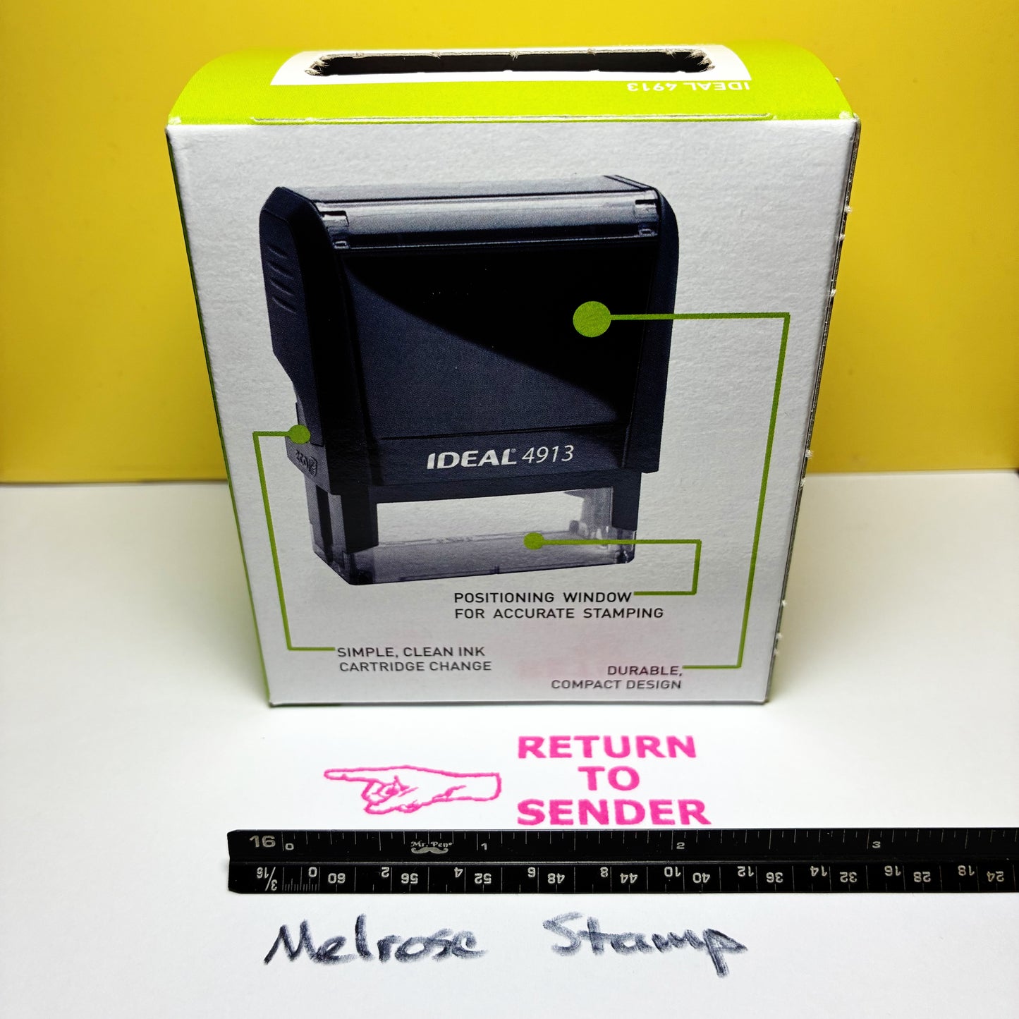 Return To Sender With Hand Rubber Stamp Pink Ink Self Inking Ideal 4913