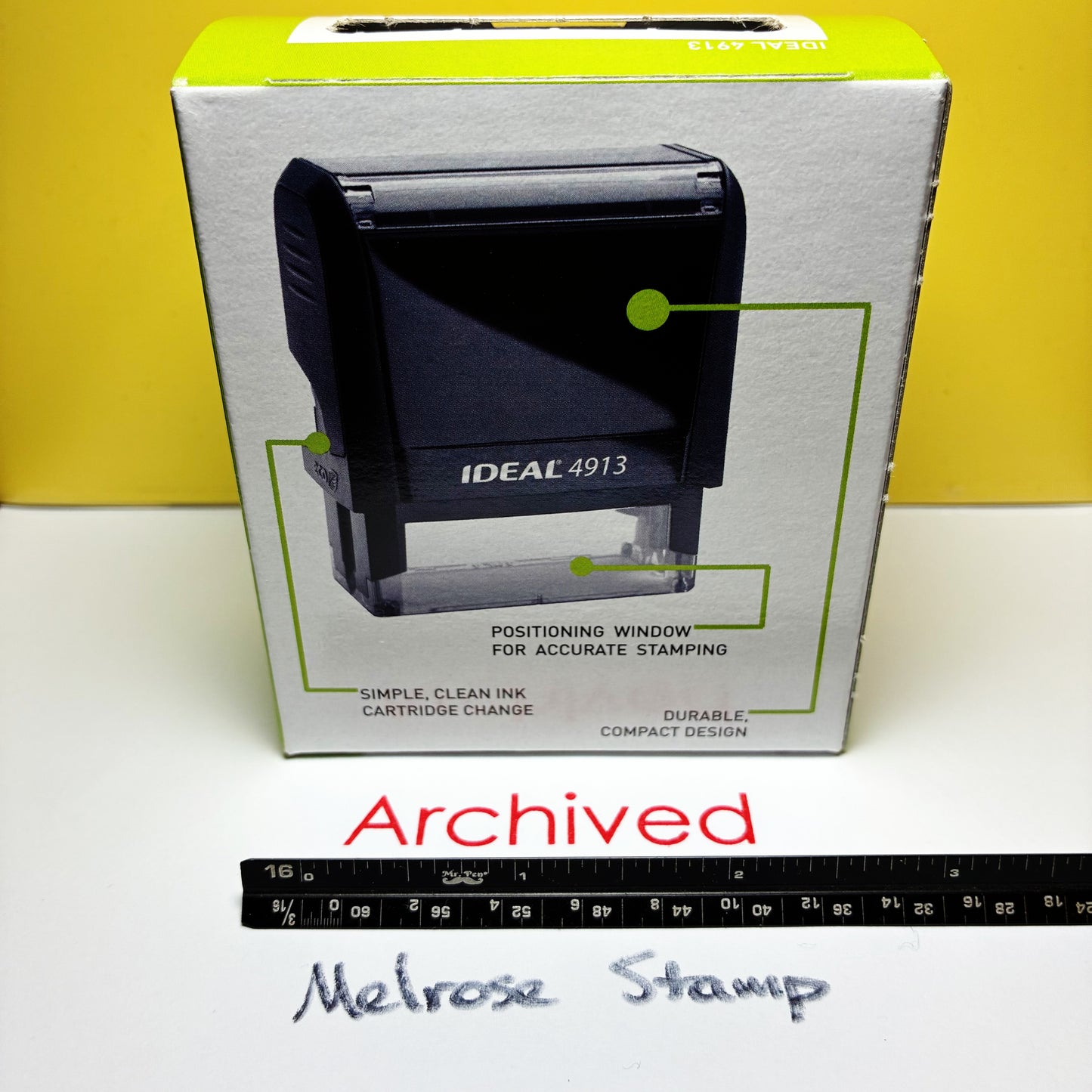 Archived Rubber Stamp Red Ink Self Inking Ideal 4913