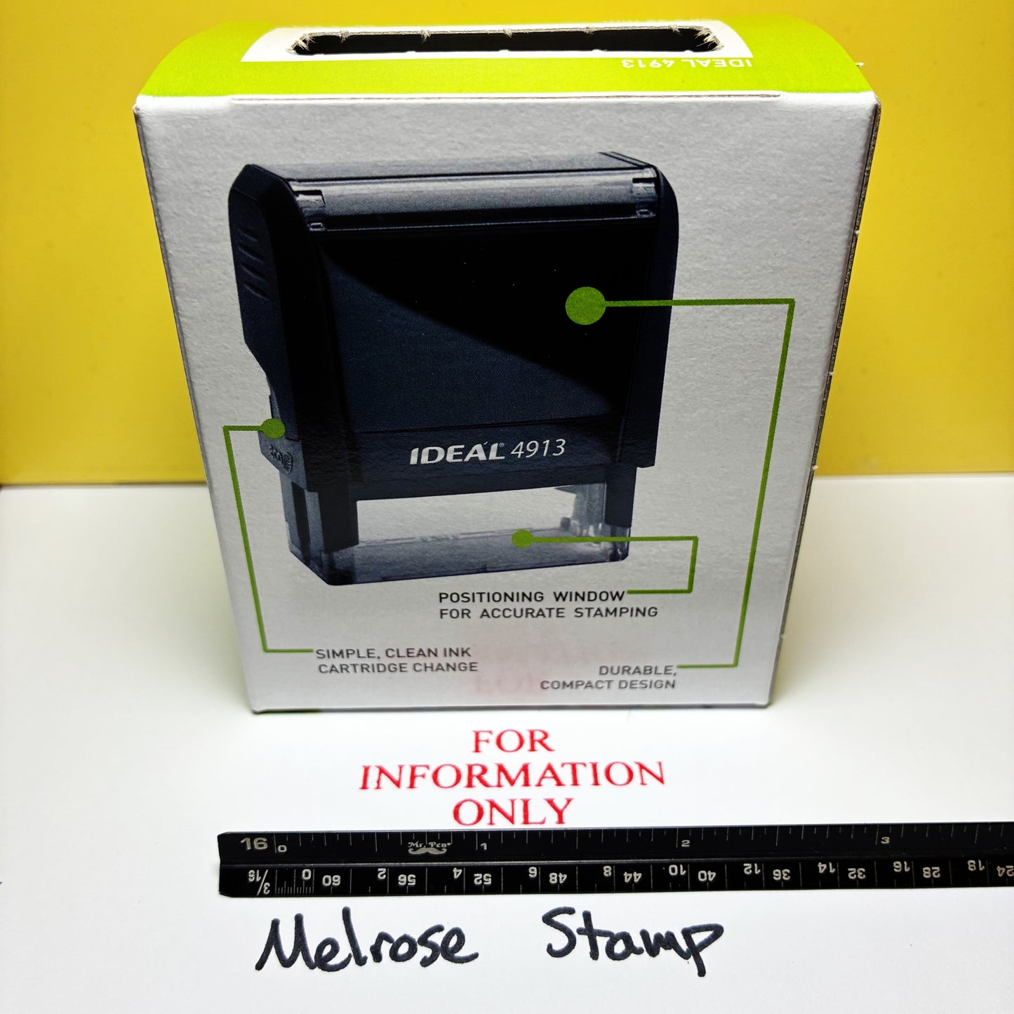 For Information Only Rubber Stamp Red Ink Self Inking Ideal 4913