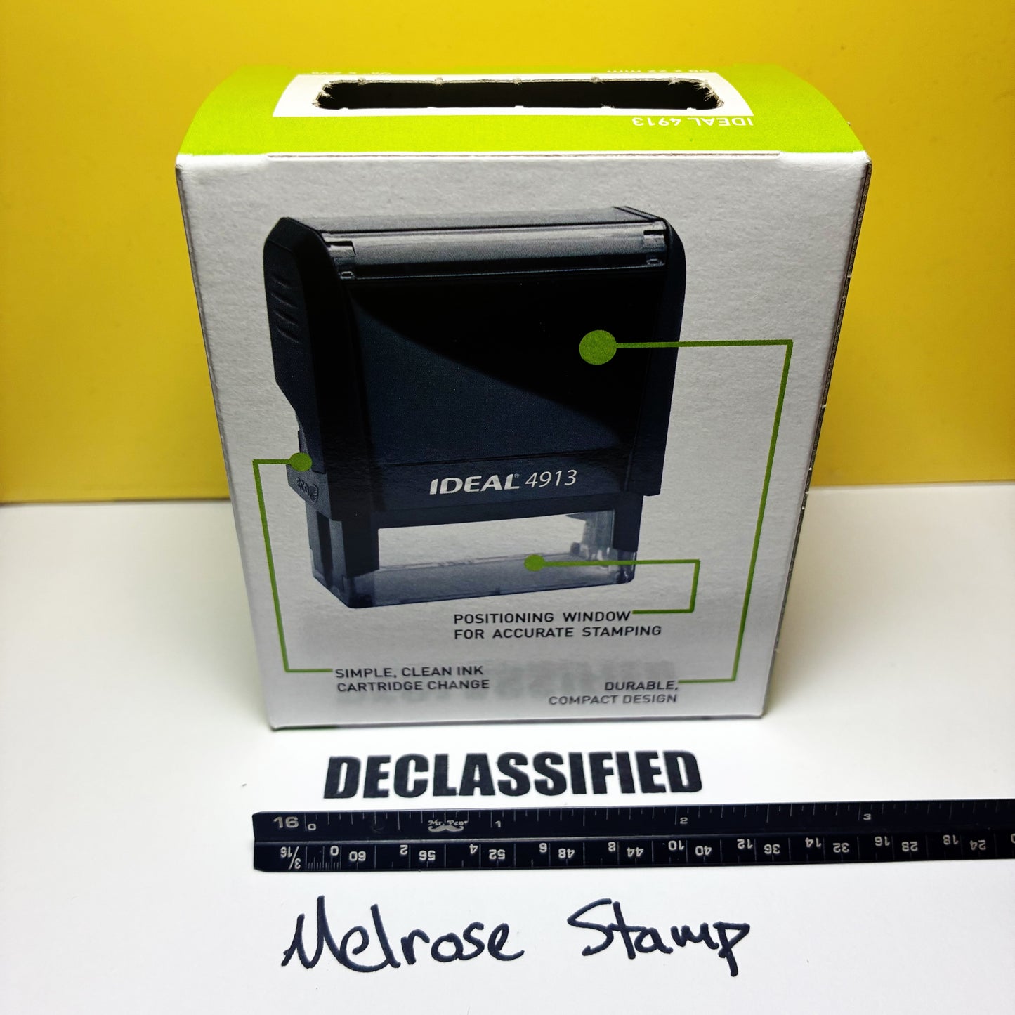 Declassified Rubber Stamp Black Ink Self Inking Ideal 4913