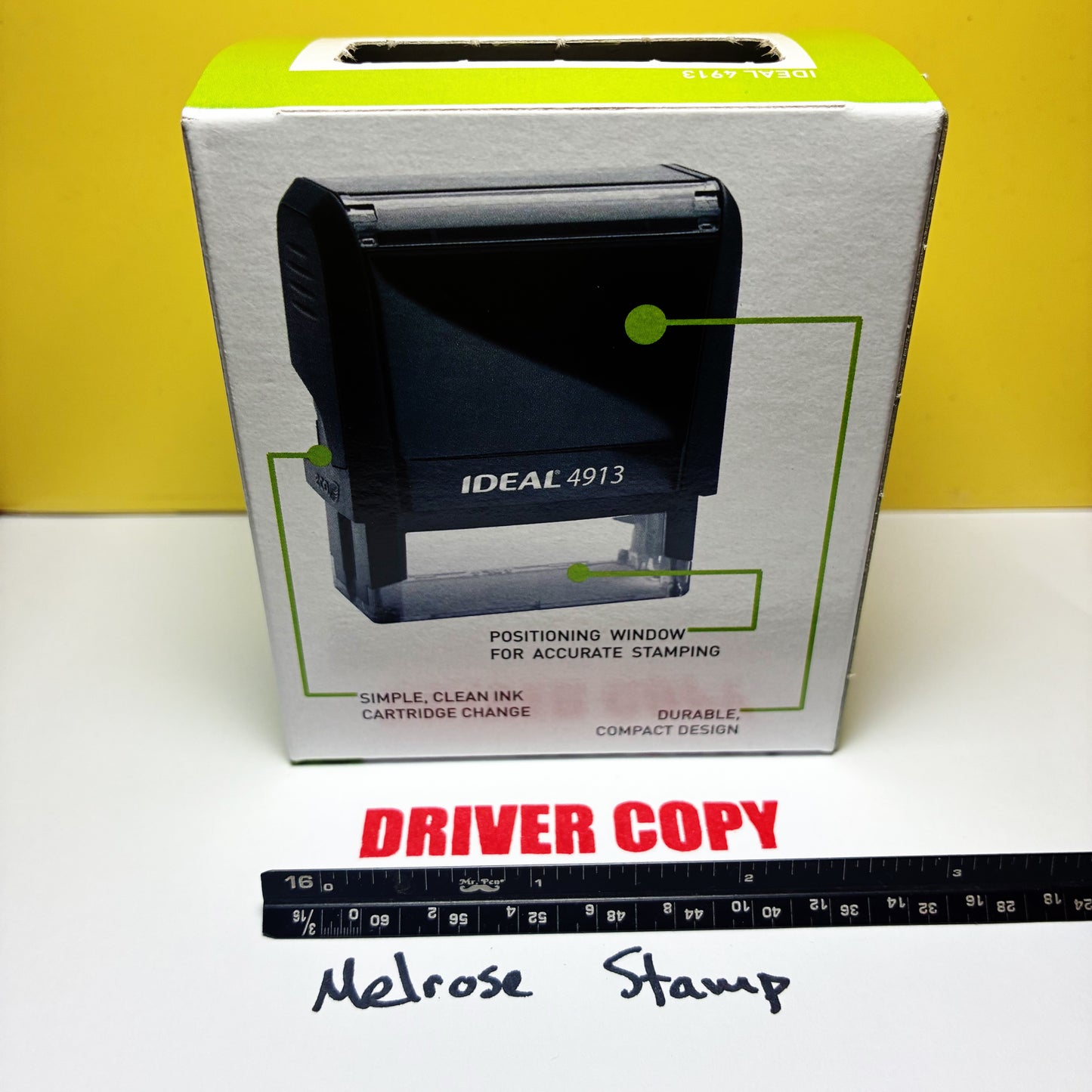 Driver Copy Rubber Stamp Red Ink Self Inking Ideal 4913