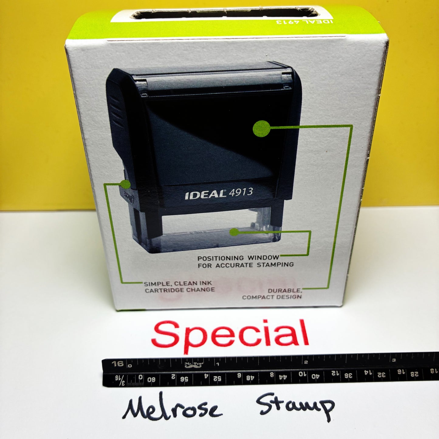 Special Rubber Stamp Red Ink Self Inking Ideal 4913