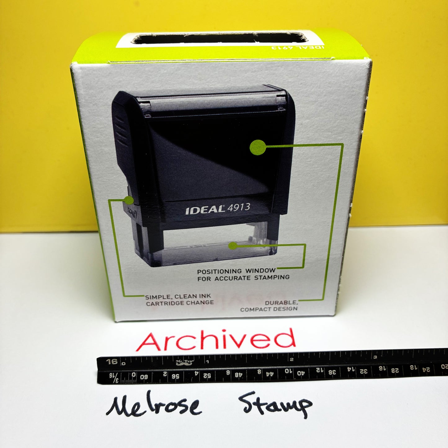 Archived Rubber Stamp Red Ink Self Inking Ideal 4913