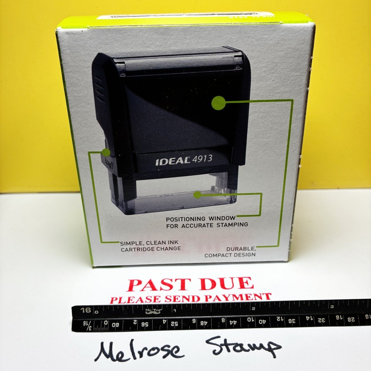 Past Due Please Send Payment Rubber Stamp Red Ink Ideal 4913 - Melrose Stamp Co