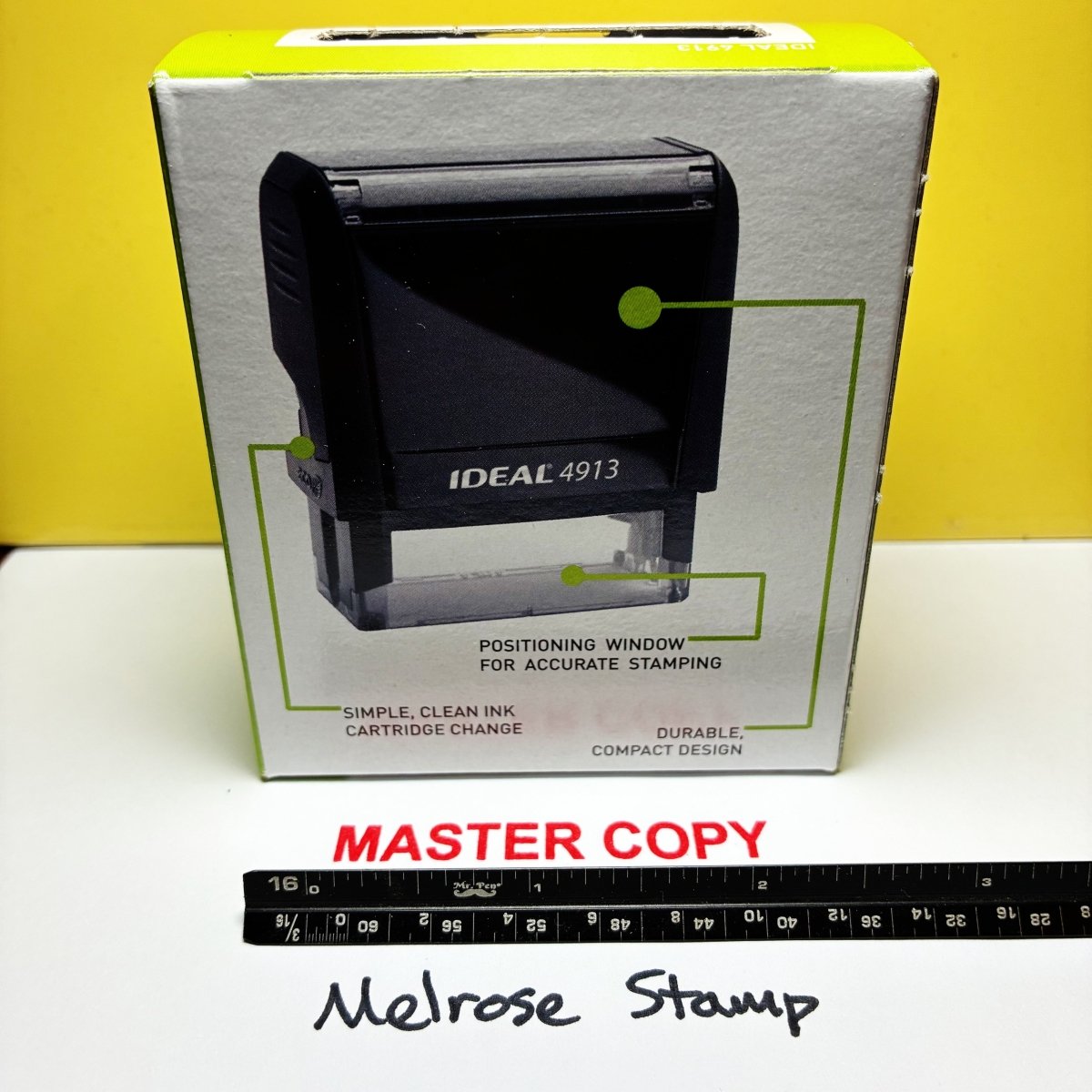 Master Copy Rubber Stamp Red Ink Self Inking Ideal 4913 - Melrose Stamp Co