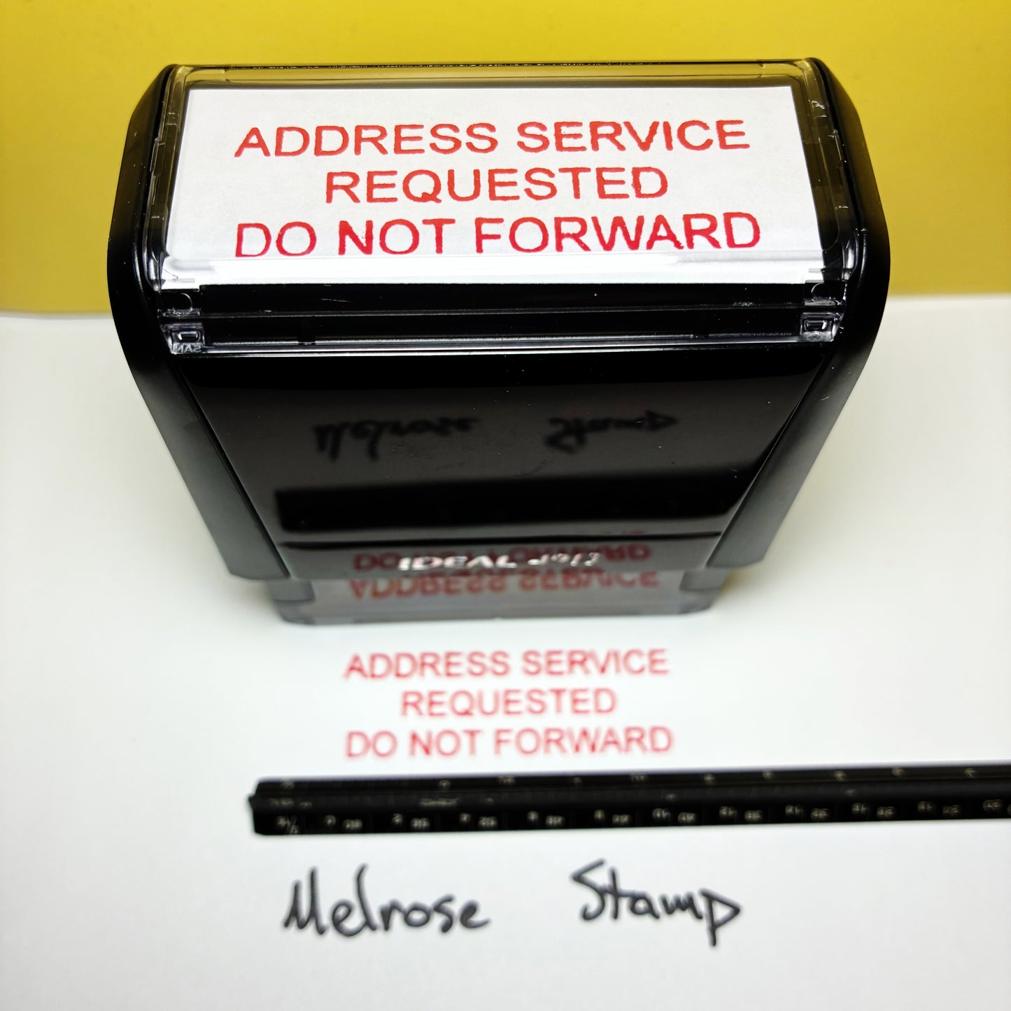 Address Service Requested Do Not Forward Rubber Stamp Red Self Inking Ideal 4913