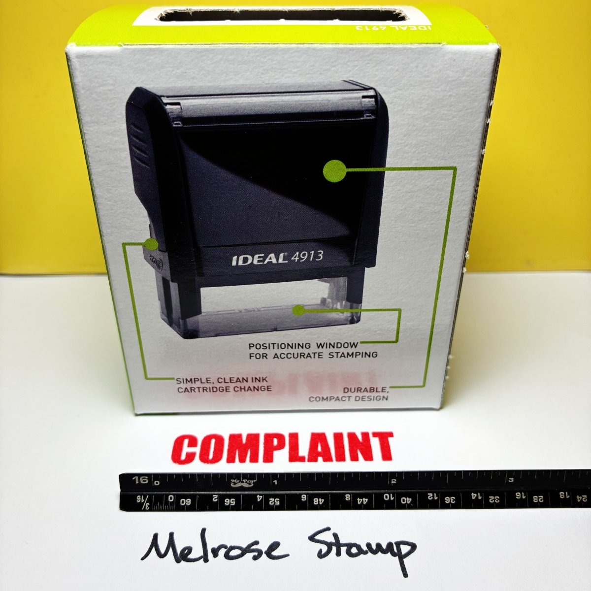 Complaint Rubber Stamp Red Ink Self Inking Ideal 4913 - Melrose Stamp Co