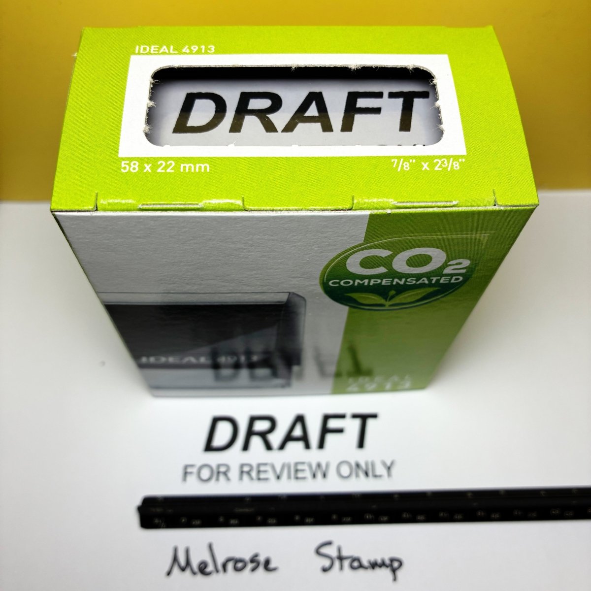 Draft For Review Only Rubber Stamp Black Ink Self Inking Ideal 4913 - Melrose Stamp Co