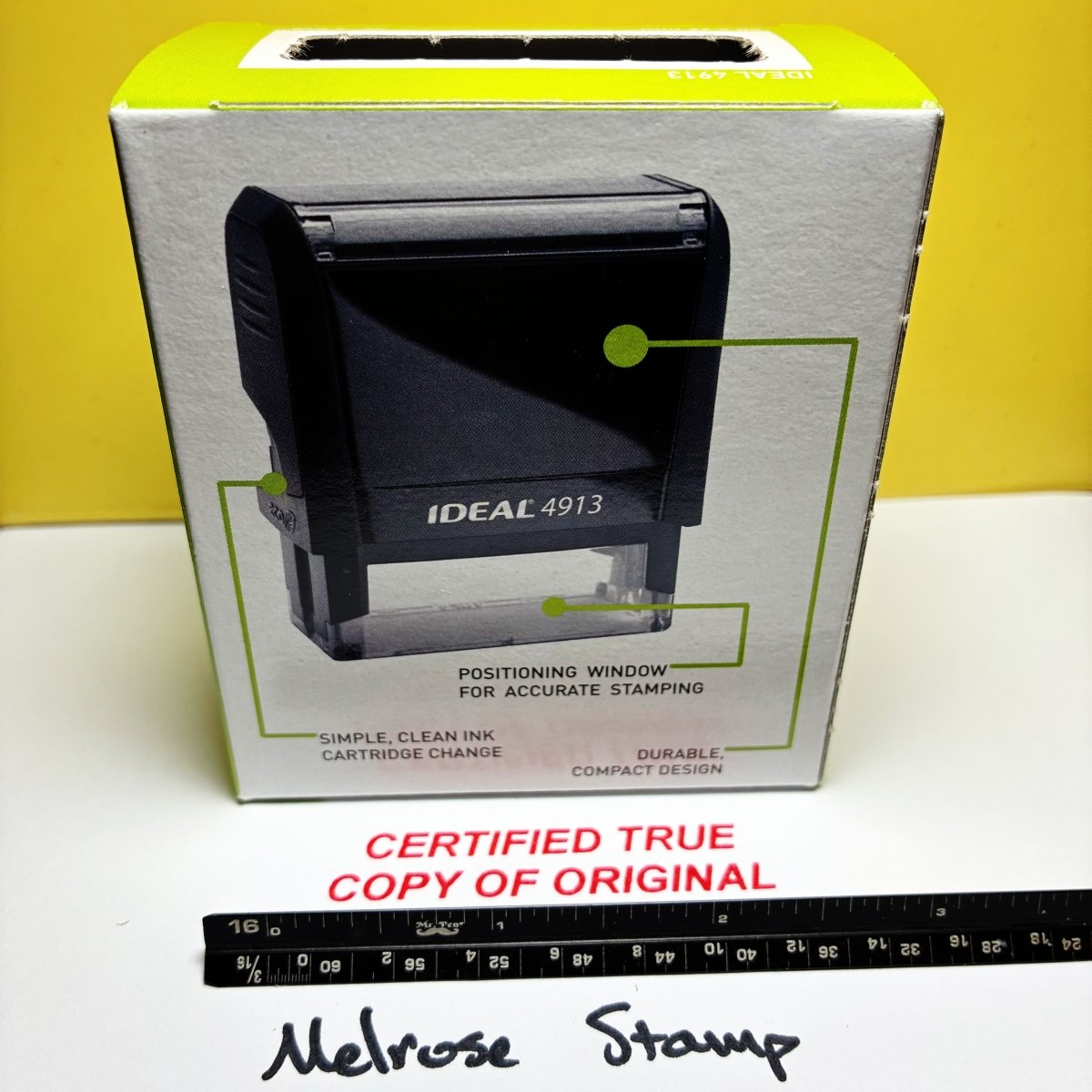 Certified True Copy Of Original Rubber Stamp Red Ink Self Inking Ideal 4913 - Melrose Stamp Co