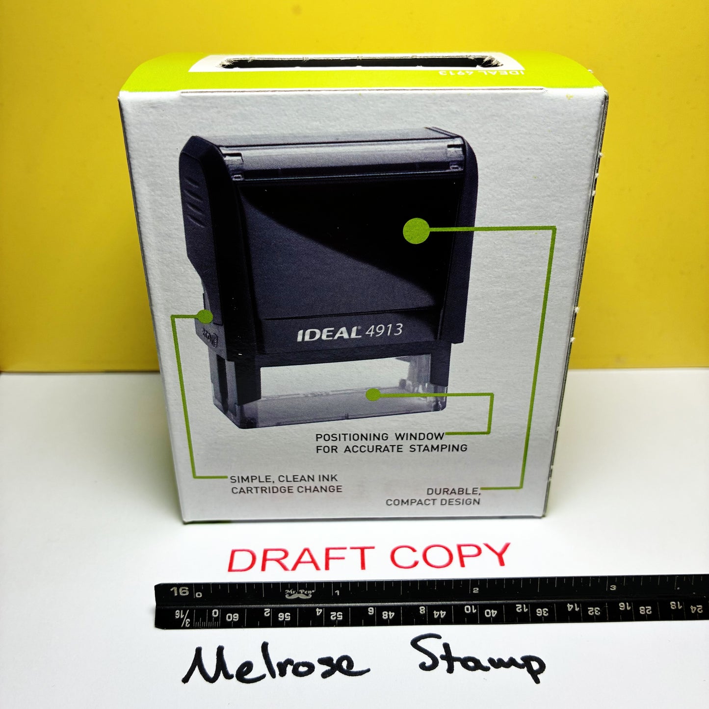 Draft Copy Rubber Stamp Red Ink Self Inking Ideal 4913