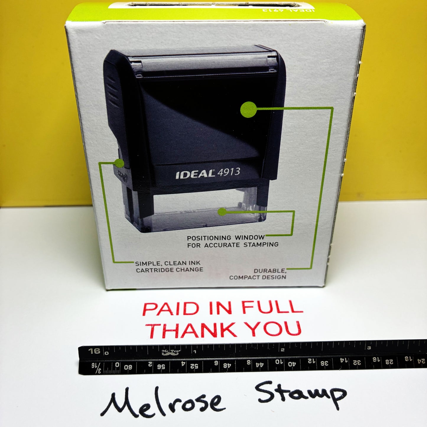 Paid In Full Thank You Rubber Stamp Red Ink Self Inking Ideal 4913