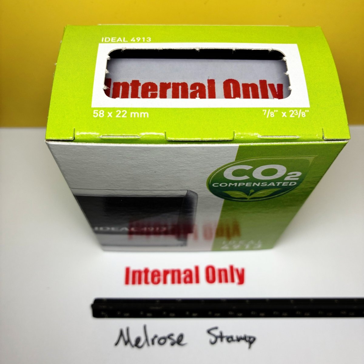 Internal Only Rubber Stamp Red Ink Self Inking Ideal 4913 - Melrose Stamp Co
