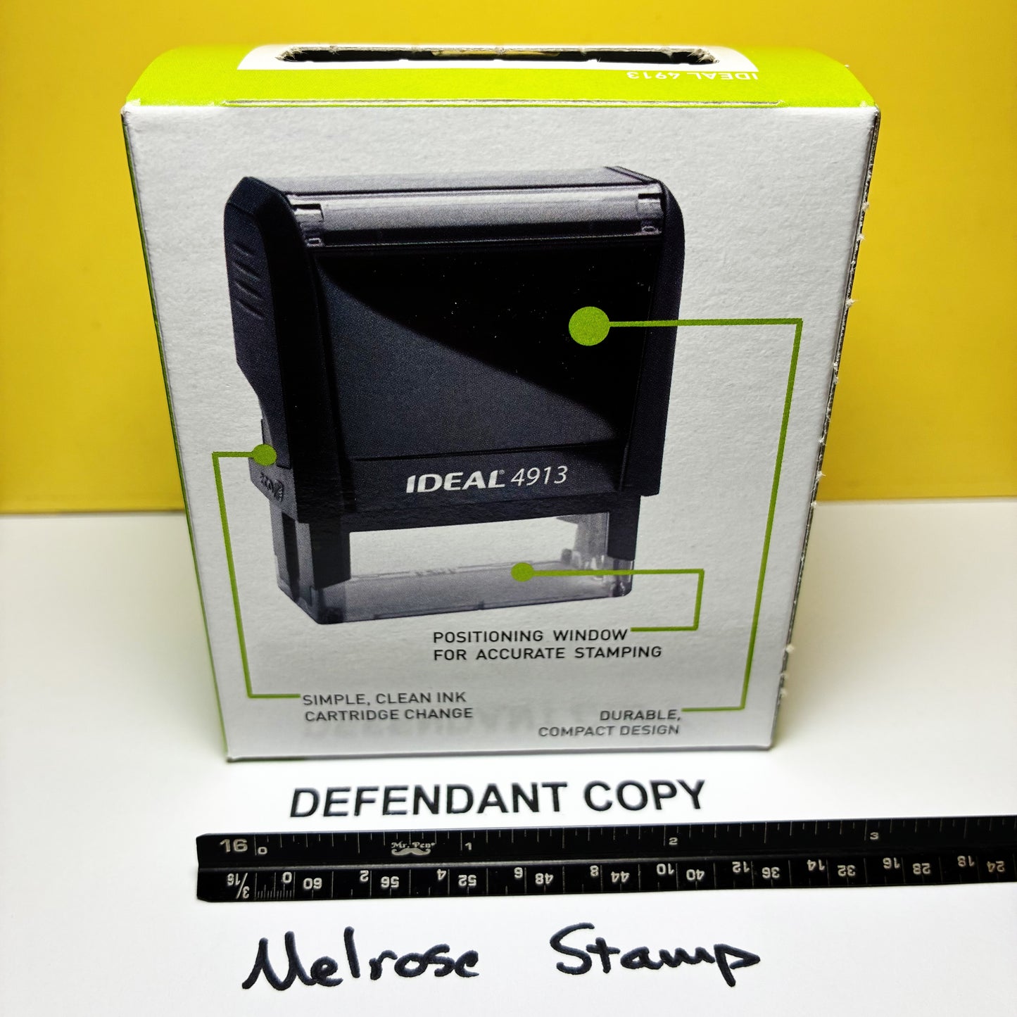 Defendant Copy Rubber Stamp Black Ink Self Inking Ideal 4913