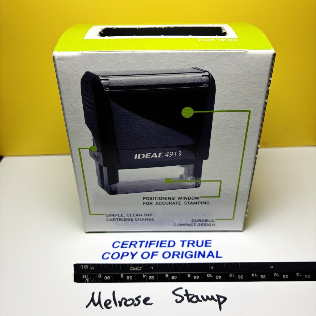 Certified True Copy Of Original Rubber Stamp Blue Ink Ideal 4913 - Melrose Stamp Co