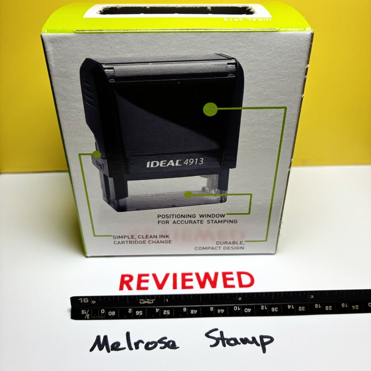 Reviewed Rubber Stamp Red Ink Self Inking Ideal 4913 - Melrose Stamp Co