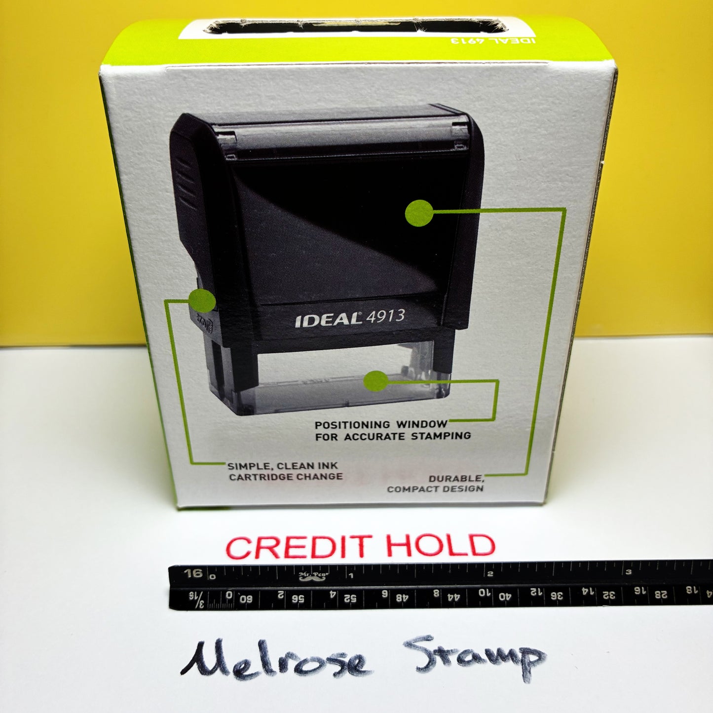 Credit Hold Rubber Stamp Self Inking Red Ink Ideal 4913