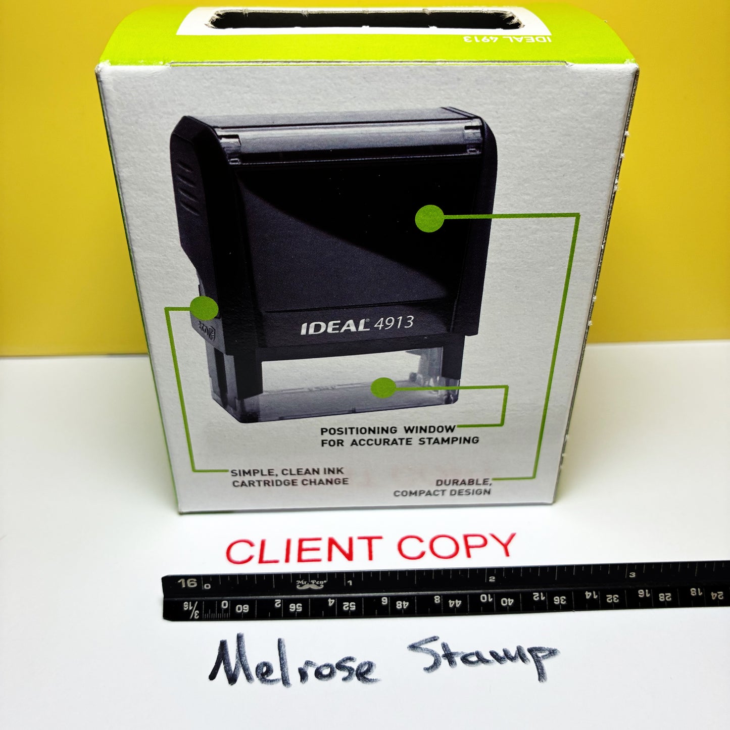 Client Copy Rubber Stamp Red Ink Self Inking Ideal 4913