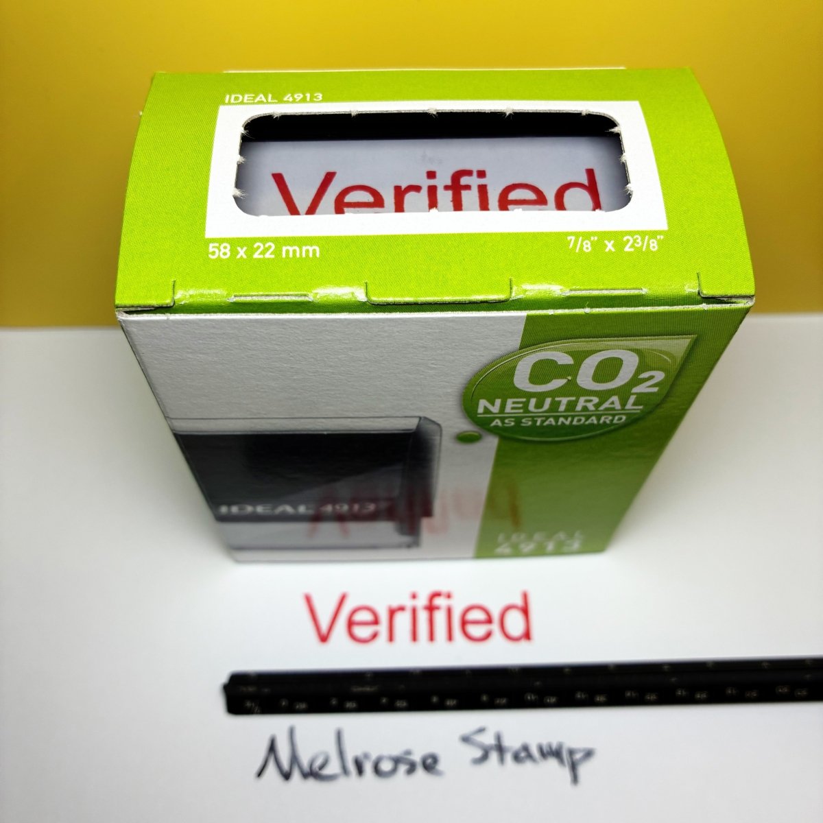 Verified Rubber Stamp Red Ink Self Inking Ideal 4913 - Melrose Stamp Co