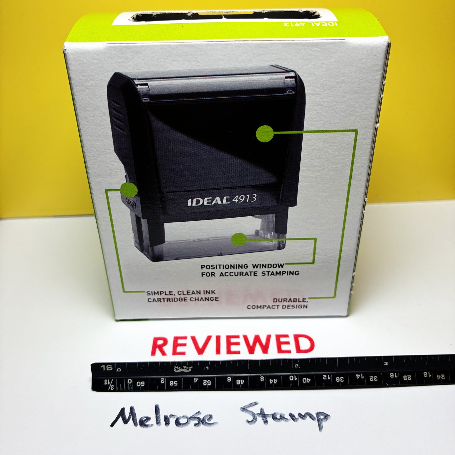 Reviewed Rubber Stamp Red Ink Self Inking Ideal 4913