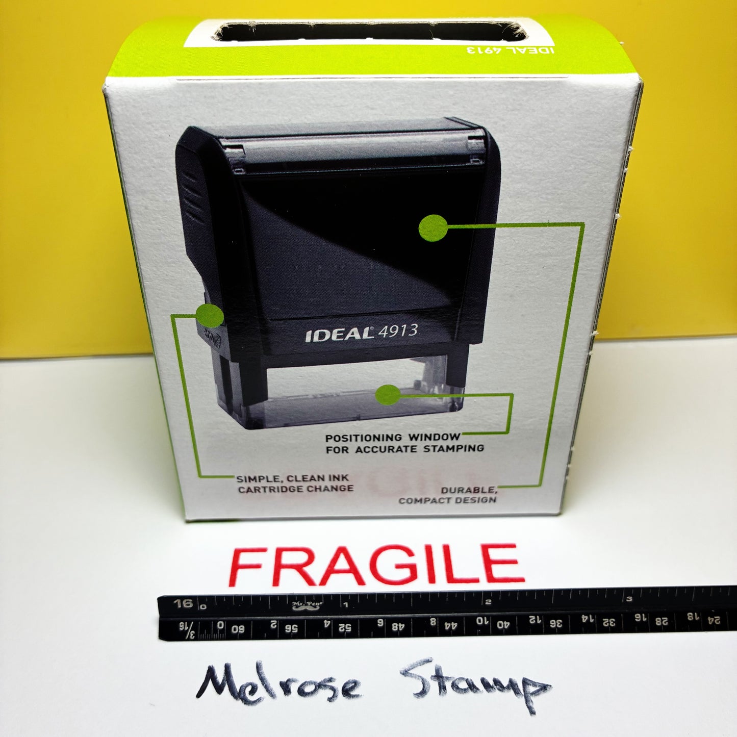 Fragile Rubber Stamp Red Ink Self Inking Ideal 4913