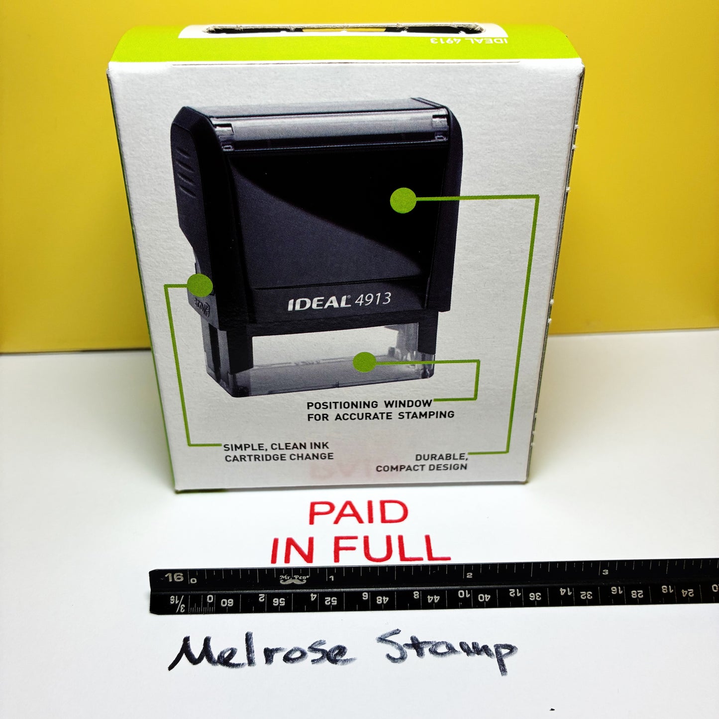 Paid In Full Rubber Stamp Red Ink Self Inking Ideal 4913