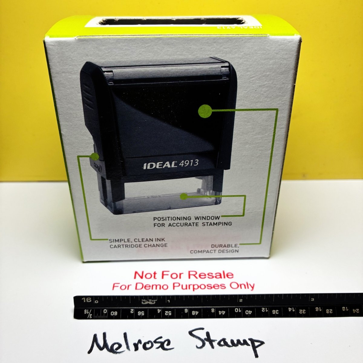 Not For Resale For Demo Purposes Only Rubber Stamp Red Ink Self Inking Ideal 4913 - Melrose Stamp Co