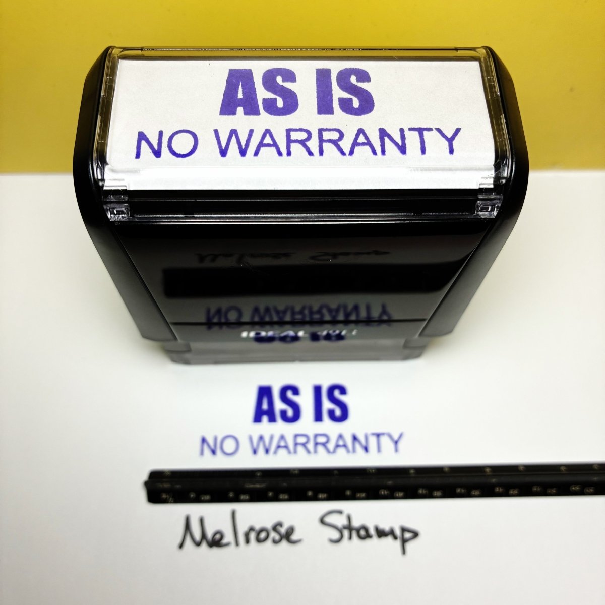 As Is No Warranty Rubber Stamp Self Inking Ideal 4913 - Melrose Stamp Co